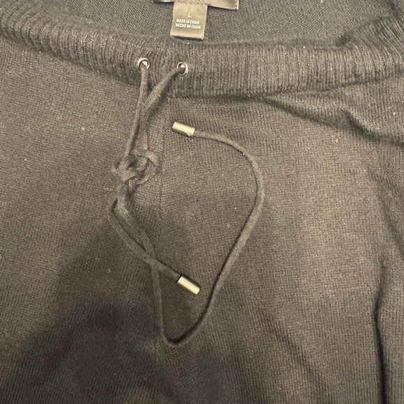 August Silk Women's Black Drawstring Lounge  Pants size Large - Picture 2 of 3